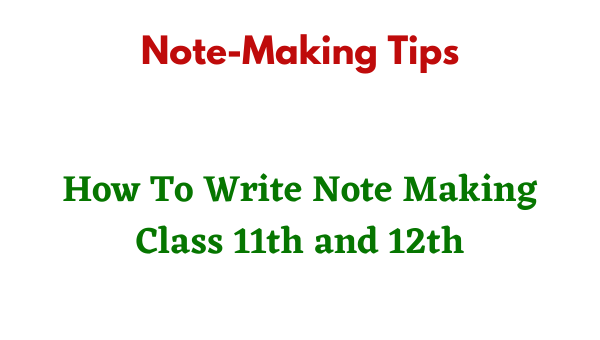 note making tips