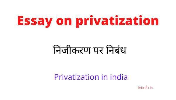 essay on privatization